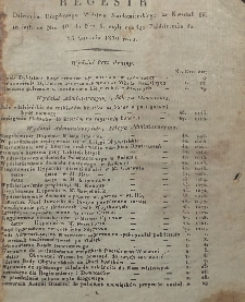Regestr Do Dzeinnika Urzędowego Województwa Sandomierskiego za Kwartał IV to jest: od Nru 40 do Nru 3 czyli od 3go Października do 26 Grudnia 1830 roku