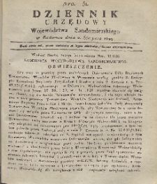 Dziennik Urzędowy Wojew&oacute;dztwa Sandomierskiego, 1829, nr 31
