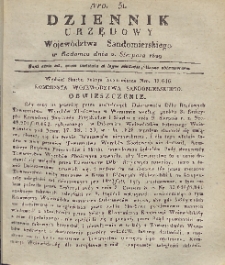 Dziennik Urzędowy Województwa Sandomierskiego, 1829, nr 31