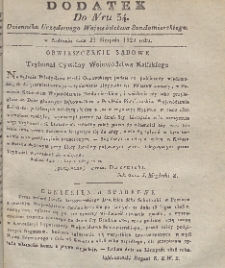 Dziennik Urzędowy Wojew&oacute;dztwa Sandomierskiego, 1829, nr 34, dod.
