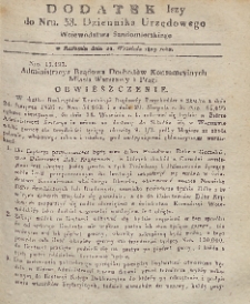 Dziennik Urzędowy Wojew&oacute;dztwa Sandomierskiego, 1829, nr 38, dod.1