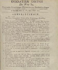 Dziennik Urzędowy Wojew&oacute;dztwa Sandomierskiego, 1829, nr 39, dod. 2
