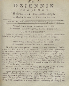 Dziennik Urzędowy Wojew&oacute;dztwa Sandomierskiego, 1829, nr 42