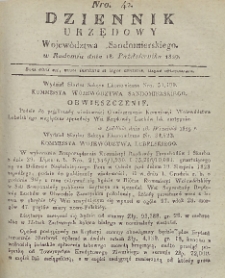 Dziennik Urzędowy Województwa Sandomierskiego, 1829, nr 42