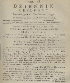 Dziennik Urzędowy Województwa Sandomierskiego, 1829, nr 43
