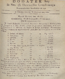Dziennik Urzędowy Wojew&oacute;dztwa Sandomierskiego, 1829, nr 43, dod. 1