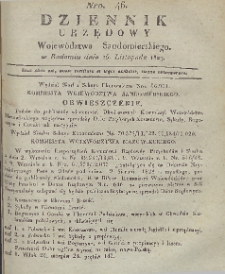 Dziennik Urzędowy Wojew&oacute;dztwa Sandomierskiego, 1829, nr 46