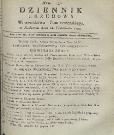 Dziennik Urzędowy Wojew&oacute;dztwa Sandomierskiego, 1829, nr 47
