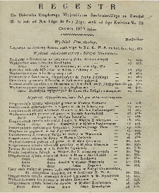 Regestr Do Dzeinnika Urzędowego Województwa Sandomierskiego za kwartał IIgi to jest: od Nru 14go do Nru 26go. czyli od 5go Kwietnia do 28 Czerwca 1829 roku