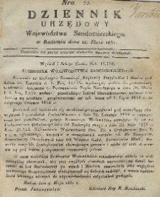 Dziennik Urzędowy Województwa Sandomierskiego, 1831, nr 22