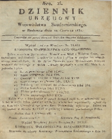 Dziennik Urzędowy Województwa Sandomierskiego, 1831, nr 25