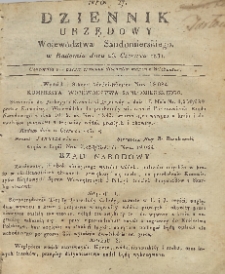 Dziennik Urzędowy Województwa Sandomierskiego, 1831, nr 27