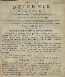Dziennik Urzędowy Województwa Sandomierskiego, 1831, nr 29