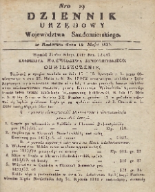 Dziennik Urzędowy Województwa Sandomierskiego, 1833, nr 19