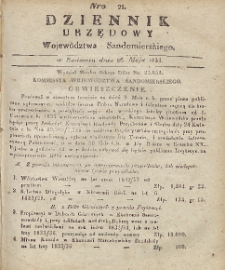 Dziennik Urzędowy Województwa Sandomierskiego, 1833, nr 21