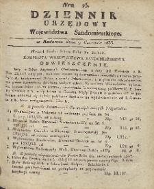 Dziennik Urzędowy Województwa Sandomierskiego, 1833, nr 23