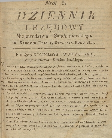 Dziennik Urzędowy Województwa Sandomierskiego, 1817, nr 3