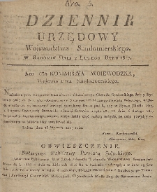 Dziennik Urzędowy Województwa Sandomierskiego, 1817, nr 5