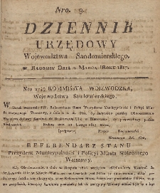 Dziennik Urzędowy Województwa Sandomierskiego, 1817, nr 9