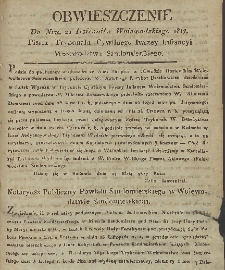 Dziennik Urzędowy Województwa Sandomierskiego, 1817, nr 21, obwieszczenie