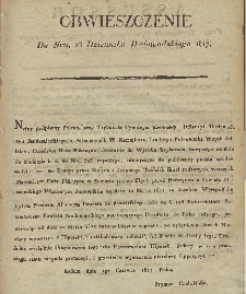 Dziennik Urzędowy Województwa Sandomierskiego, 1817, nr 23, obwieszczenie