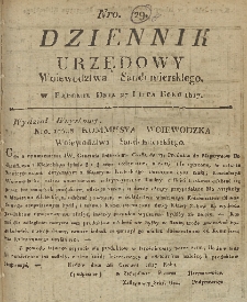 Dziennik Urzędowy Województwa Sandomierskiego, 1817, nr 29