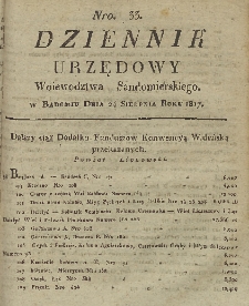 Dziennik Urzędowy Województwa Sandomierskiego, 1817, nr 33