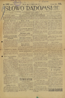 Słowo Radomskie, 1922, R. 1, nr 142