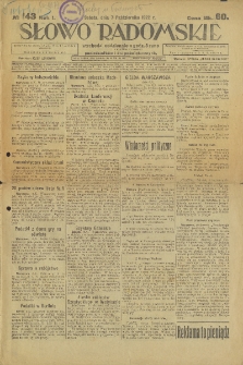 Słowo Radomskie, 1922, R. 1, nr 143