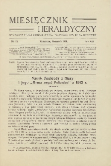 Miesięcznik Heraldyczny, 1934, R. 13, nr 12