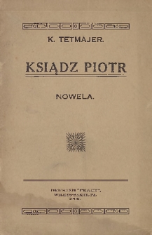 Ksiądz Piotr : nowela