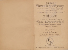 Nowy słownik podręczny niemiecko-polski i polsko-niemiecki z wymową fonetyczną. Cz. 1, Niemiecko-polska