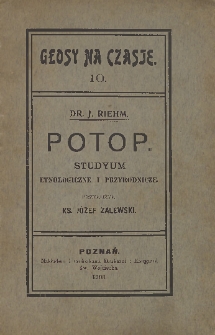 Potop : studyum etnologiczne i przyrodnicze
