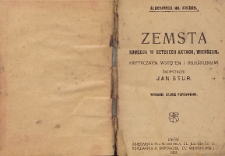 Zemsta : komedja w czterech aktach, wierszem