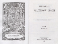 Inwentarz Voluminow legum. Cz. 1, do tomów I-VI