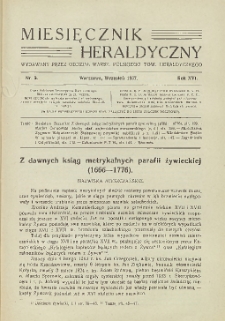 Miesięcznik Heraldyczny, 1937, R. 16, nr 9