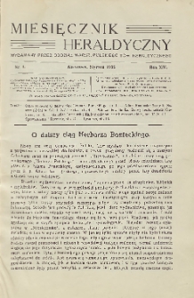 Miesięcznik Heraldyczny, 1935, R. 14, nr 1