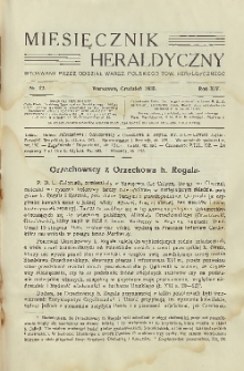 Miesięcznik Heraldyczny, 1935, R. 14, nr 12