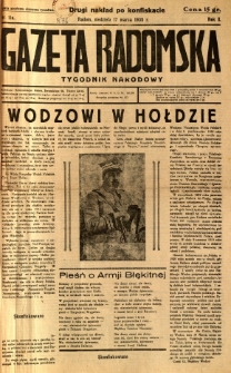 Gazeta Radomska : Tygodnik Narodowy, 1935, R. 2, nr 11a