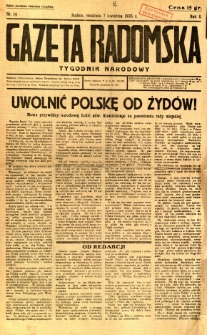 Gazeta Radomska : Tygodnik Narodowy, 1935, R. 2, nr 14