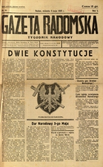 Gazeta Radomska : Tygodnik Narodowy, 1935, R. 2, nr 18