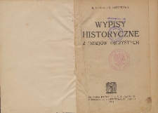 Wypisy historyczne z dziejów ojczystych