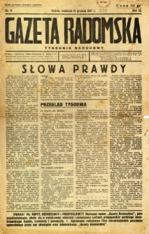 Gazeta Radomska : Tygodnik Narodowy, 1937, R. 3, nr 9