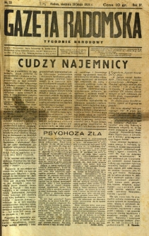 Gazeta Radomska : Tygodnik Narodowy, 1938, R. 4, nr 22