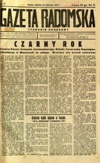 Gazeta Radomska : Tygodnik Narodowy, 1938, R. 4, nr 47