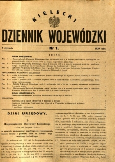 Kielecki Dziennik Wojewódzki, 1929, nr 1