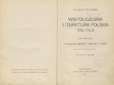 Współczesna literatura polska : 1880-1904. T. 4, Współczesna krytyka literacka w Polsce