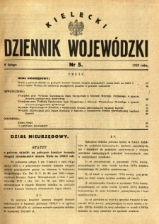 Kielecki Dziennik Wojewódzki, 1929, nr 5