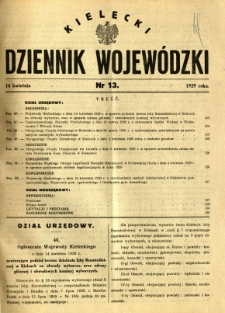 Kielecki Dziennik Wojewódzki, 1929, nr 13