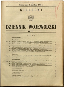 Kielecki Dziennik Wojewódzki, 1937, nr 7